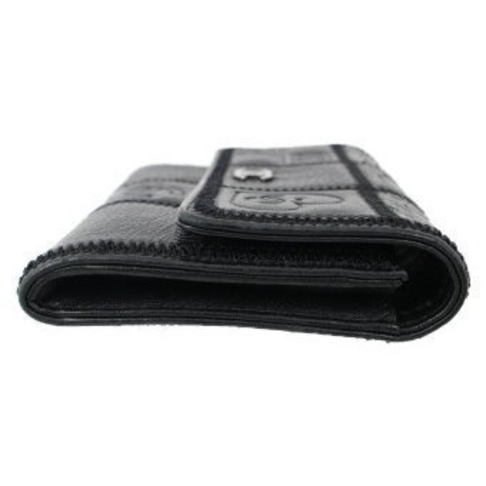 Chanel Icon Patchwork Compact Wallet Black Ostric… - image 5